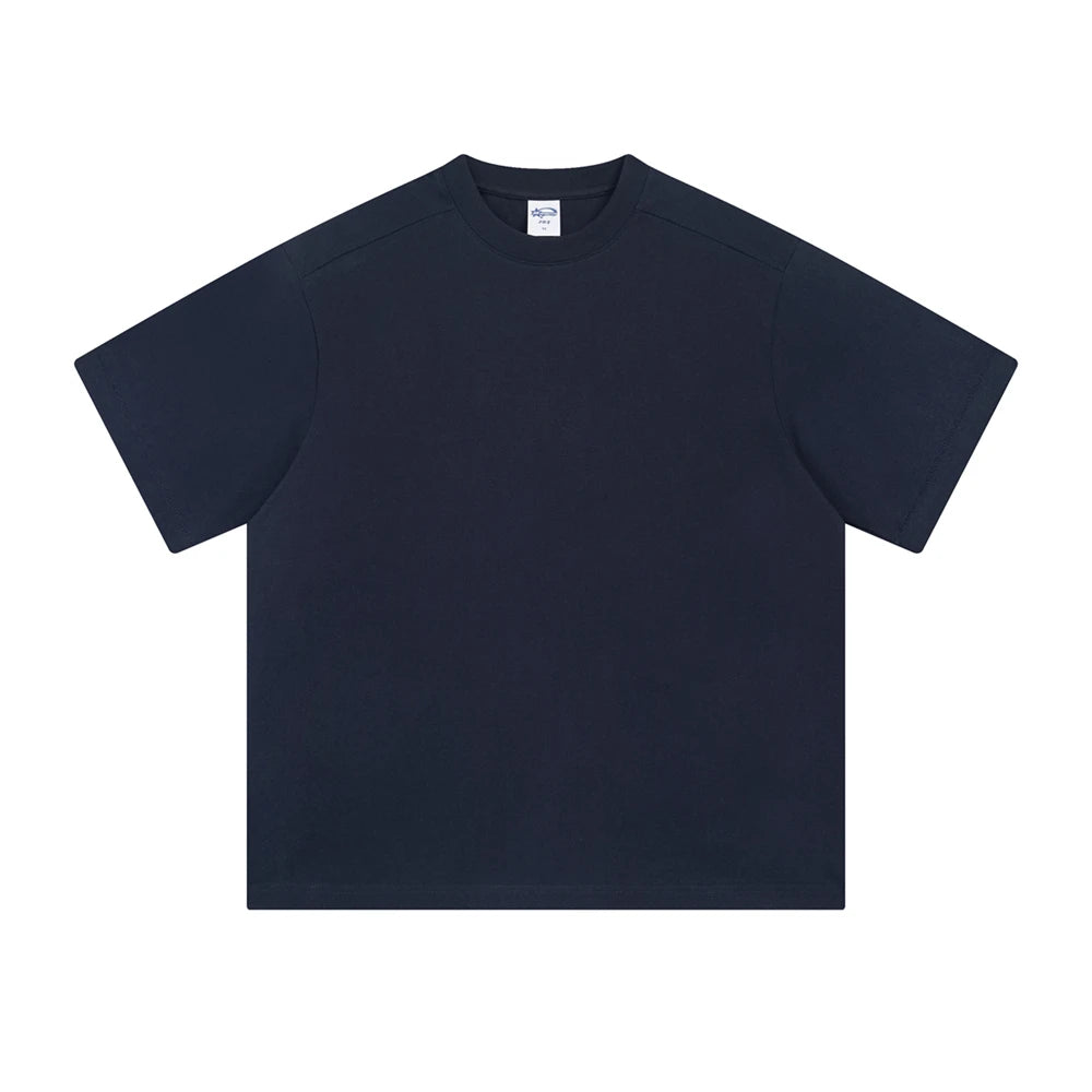 ZODF Trendy 2025 Men 275gsm Cotton T-Shirts Unisex Summer Patchwork Solid O Neck T Shirt Brand Tees HY1045