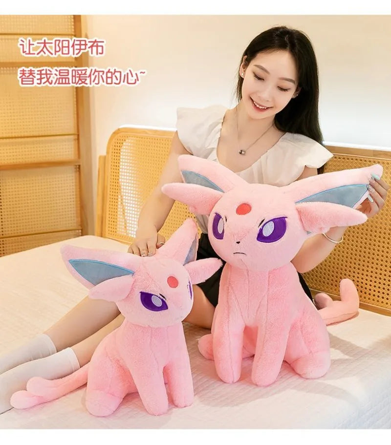 40/55/70cm Big Size Pokémon Espeon Plushies Kawaii Cartoon Anime Ornament Peluche Comfortable Soft Doll Children's Toy Gifts