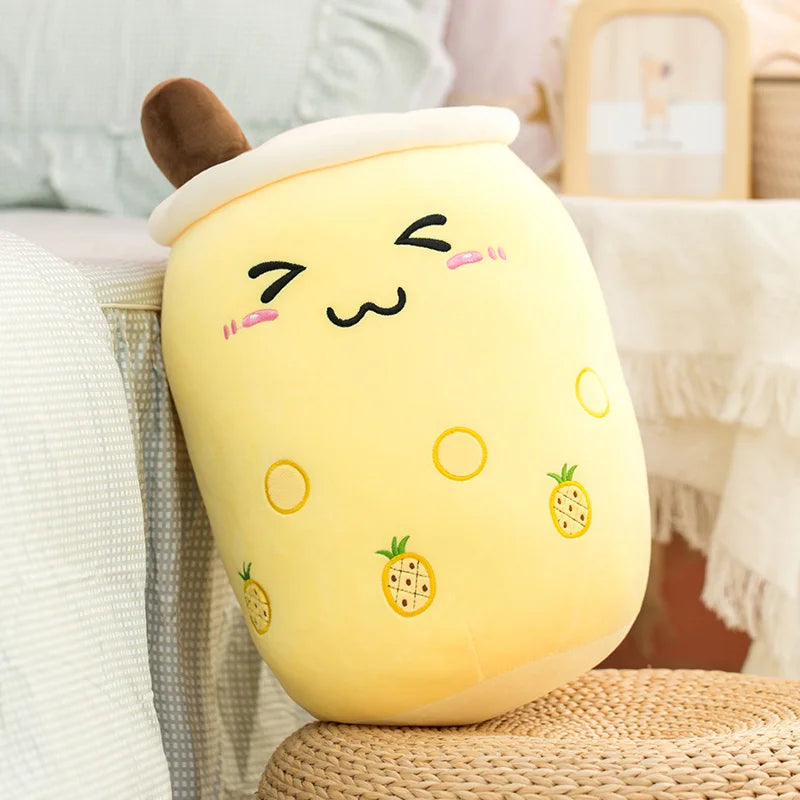 24/50cm Kawaii Family Milk Bubble Tea Cup Plush Toy Cute Animal Peluche Fruits Flavor Drink Shaped Hug Pillow Kids Home Decor