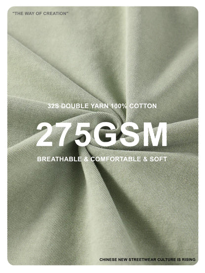 ZODF New Spring Summer Washed Cotton Solid T Shirts For Men Unisex High Street Loose Edge Oversized Noshrink T-Shirt Tee HY0465