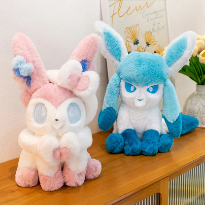 40/80cm Cartoon Large Sylveon Glaceon Pokemon Plush Toys Pillow Doll Cute Ornament Stuffed Plushie Eevee Pokémon Gift for Kids