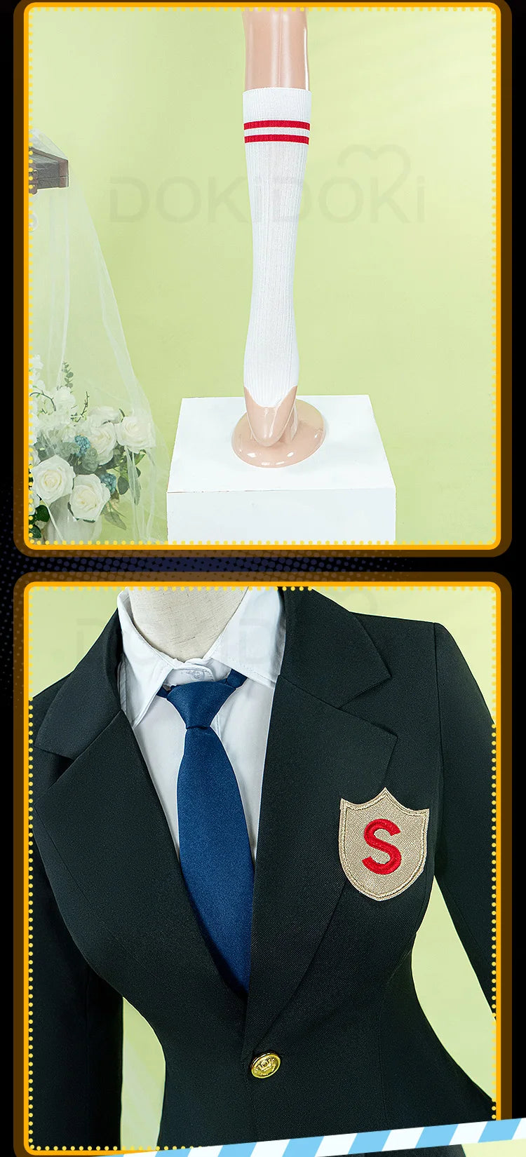 Stocking/Panty Cosplay Costume Anime Cosplay 【S-2XL】DokiDoki-R Female Cute School Uniform Stocking Panty Cosplay Plus Size