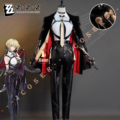 iCoser Zenless Zone Zero Evelyn Chevalier Cosplay Costume Wig Uniform Headwear Earrings Stars of Lyra Halloween Women Carnival