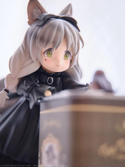 12cm Tea Party Cat Anime Figure Q Version Kawaii Tea Time Cats Tea Pot Cat Action Figure Collection Model Japanese Dolls Hobbies