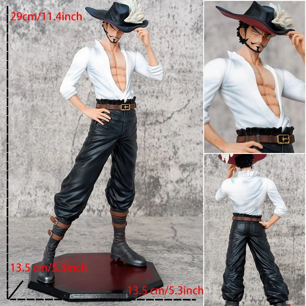 29cm ONE PIECE Dracule Mihawk Anime Figures Top Decisive Battle Action Figure PVC Model Toys Collection Ornaments Doll Fans Gift