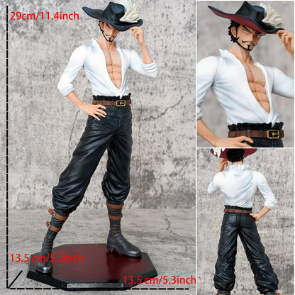 29cm ONE PIECE Dracule Mihawk Anime Figures Top Decisive Battle Action Figure PVC Model Toys Collection Ornaments Doll Fans Gift