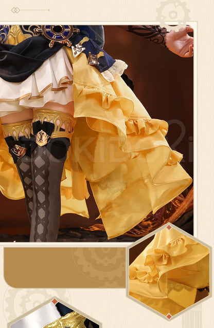 IN STOCK Navia Cosplay Costume Game Genshin Impact DokiDoki-SR Women Halloween Costume Metal Accessories Medieval Navia Wig