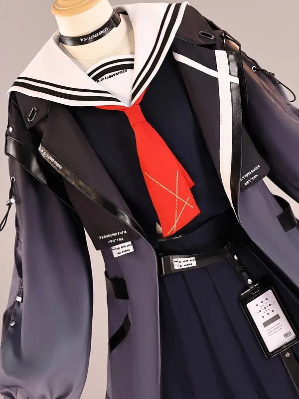 Wuthering Waves Chisa Cosplay Costume Wig Jacket Uniform Skirt Headwear Tattoo Sticker Halloween Party for Women Girls Role Play