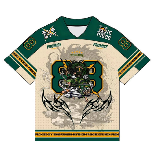 2526 New Bandai Anime One Piece Luffy Summer Jersey T-shirt Oversized 3D Adult and Children's Multifunctional Top Christmas