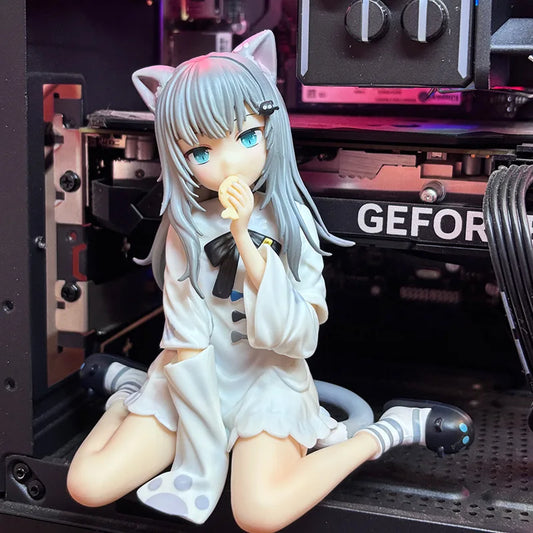 SPYFAMILY cat girl figurine cute kawaii sitting posture beautiful girlanime model Desktop computer bedroom decoration trendy toy