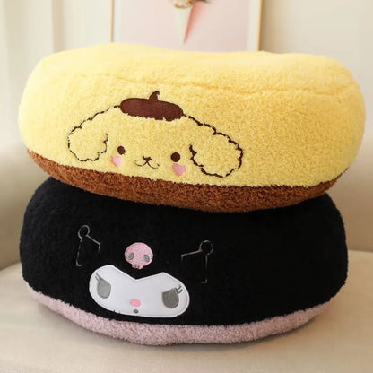 Sanrio Series Donut Shaped Plush Cushion Kuromi My Melody Pochacco Cinnamoroll Plush Seat Cushion Gifts For Children