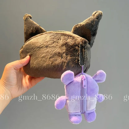 Cartoon Anime Bag Pencil Case and Coin Purse Kuromi My Melody KT Cat Plush Bag Anime Bag Cosmetic Bag Birthday Gifts Girl Women