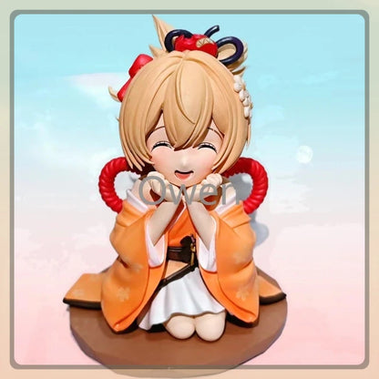 Anime Yoimiya Cute Girl Genshin Impact Figures Kawaii Figurines Q Version 14cm PVC Collection Birthday Decoration Toys Gift
