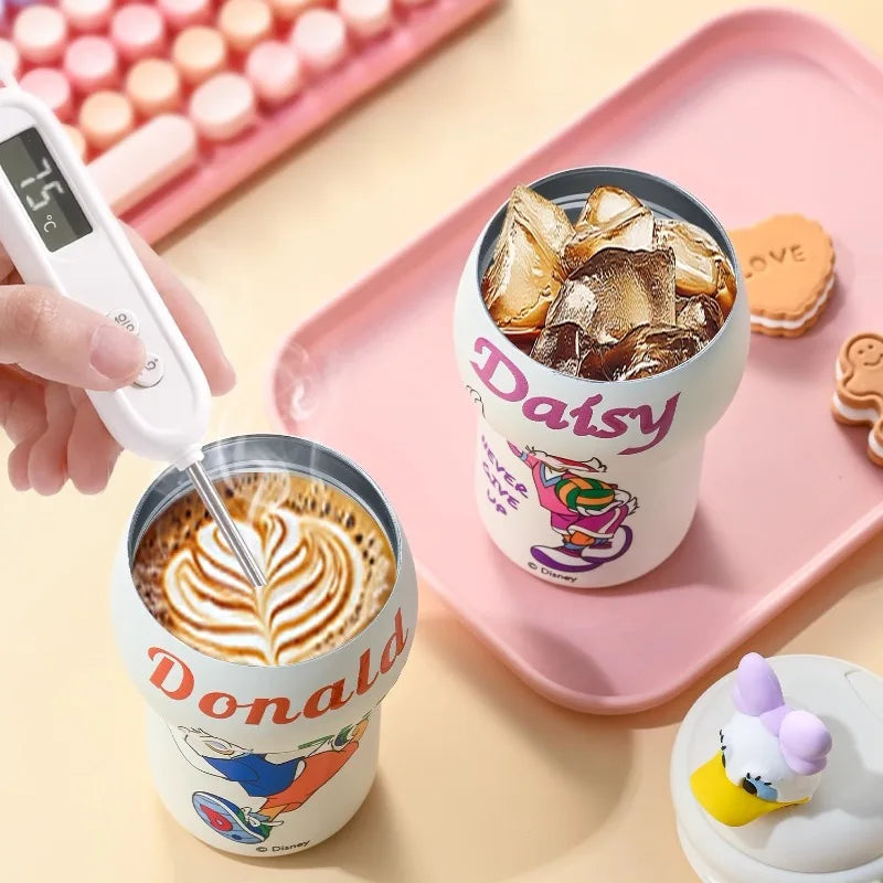 Anime Figure Stitch Coffee Mug Student Thermos Mug 350ml Thermos Cup Mickey Nick Judy Thermal Water Bottle Vacuum Flasks Gift