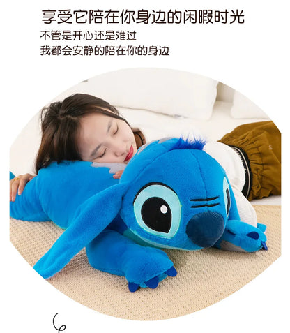 80cm Big Size Disney Lilo & Stitch Cartoon Anime Plush Stuffed Doll Room Kawai Plushies Pillow Ornaments Children's Holiday Gift