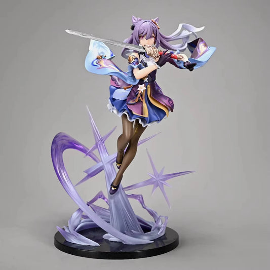 Genshin Impact Anime Figure Keqing PVC Action Figure Kamisato Ayaka Mona Figurine Collection Model Doll Child Kid Gifts