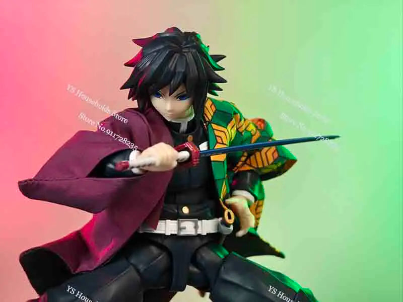 1/12 Kamado Tanjirou Flame Plaid Windbreaker Tomioka Giyuu Spout Matching Color Toy Accessory For Shf Anime Demon Slayer Soldier
