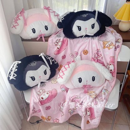 Sanrio Lolita My Melody Headrest Back Cushion Car Seat Belt Cover Stuffed Anime Kuromi Cuddly Pillow Plushies Xmas Gifts Girl