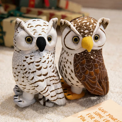 Simulation Owl Plush Toys Soft Stuffed Lifelike Owl Doll Pretty Desktop Pets Funny Children Performance Game Props Birthday Gift