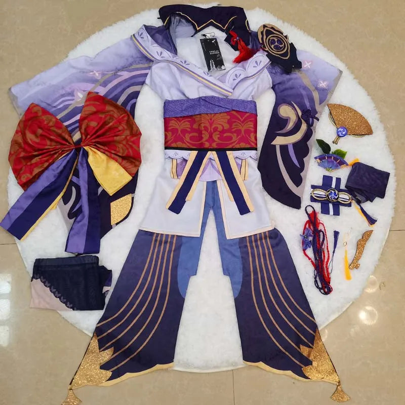 Genshin Impact Raiden Shogun Baal Costume Set Cotton Polyester