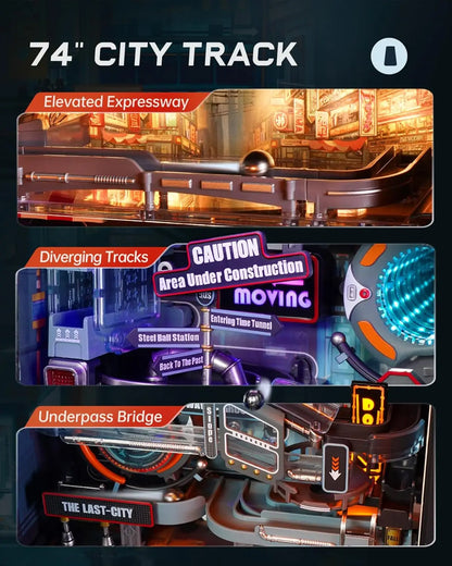 Robotime Rokr The Last City Parallel World Building Toy Set Futuristic Marble Run Automatic 3D Gaming Decoration for Men Women