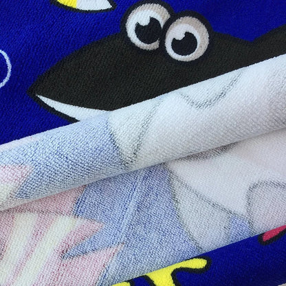 80-130cm Baby Bathing Towel Towel Kids Hooded Bath Beach Poncho Towels Shark Dinosaur Stitch Bathrobe Child Towels