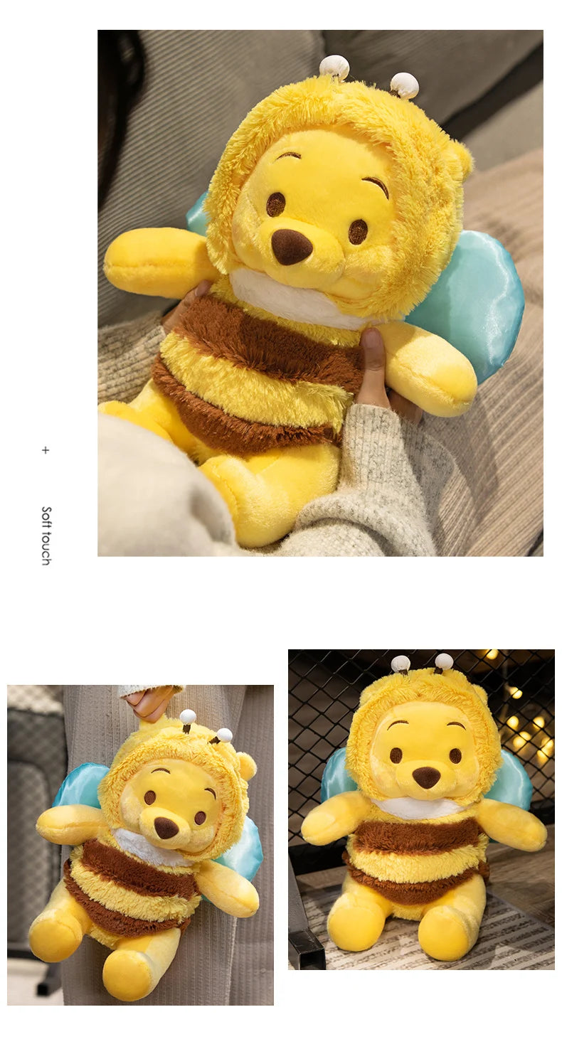 50cm Genuine Disney Bee Winnie The Pooh Plush Toys Pillow Kawaii Anime Bear Stuffed Doll Toys For Children's Birthday Xmas Gifts