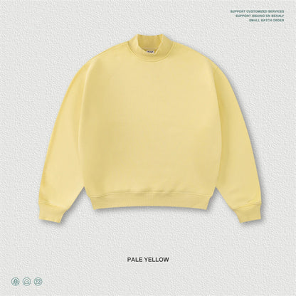 ZODF New Winter Man 345gsm Loose Fit Fleece Sweatshirt Unisex Cusual Boxy Warm Half Turtleneck Pullovers HY1181