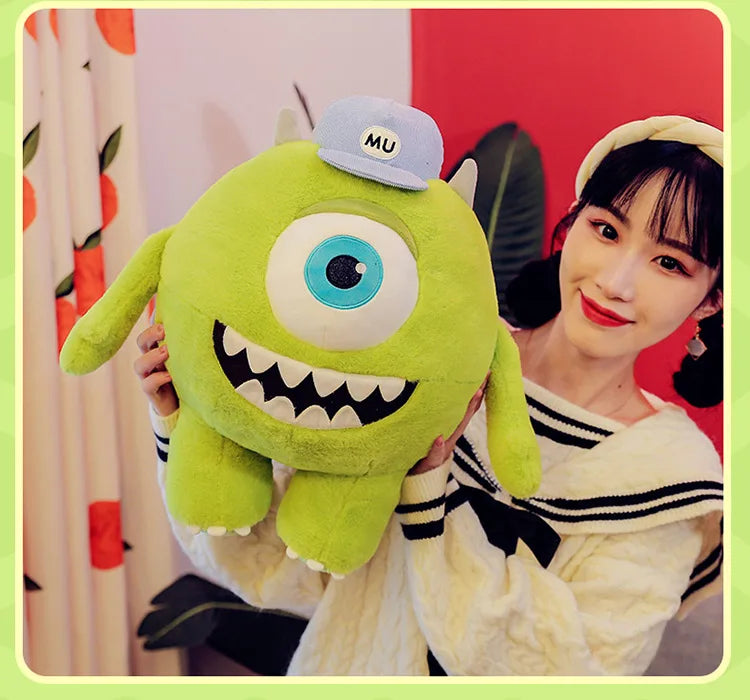 40/60CM Big Size Mike Wazowski Disney Anime Plush Stuffed Doll Kawaii Room Decoration Plushies Pillow Ornaments Holiday Gifts