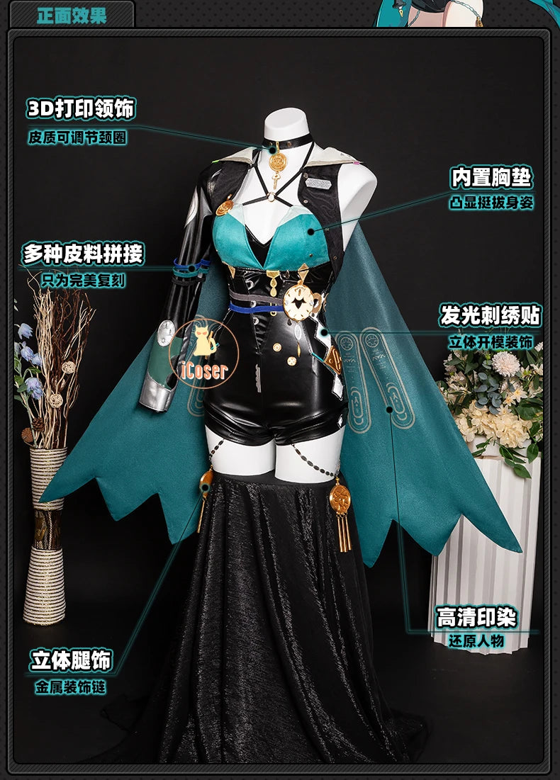 Zenless Zone Zero Lucia Cosplay Costume Wig Uniform Horns Headwear Tail Spook Shack Halloween Party for Women Girls Role Play