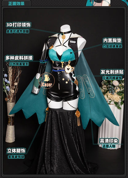 Zenless Zone Zero Lucia Cosplay Costume Wig Uniform Horns Headwear Tail Spook Shack Halloween Party for Women Girls Role Play