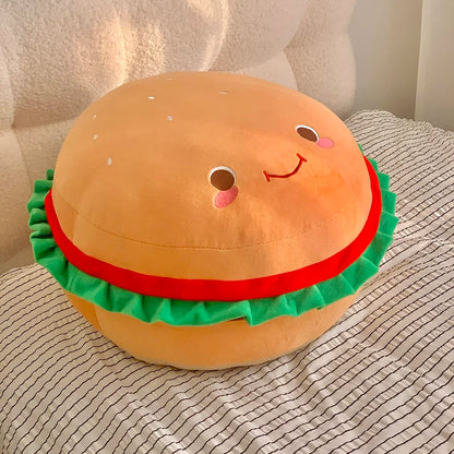 Comfortable Hamburger Seat Cushion Chair Sofa Back Cushion Thickened Sitting Cushion Floor Throw Pillow Room Decor Non-slip