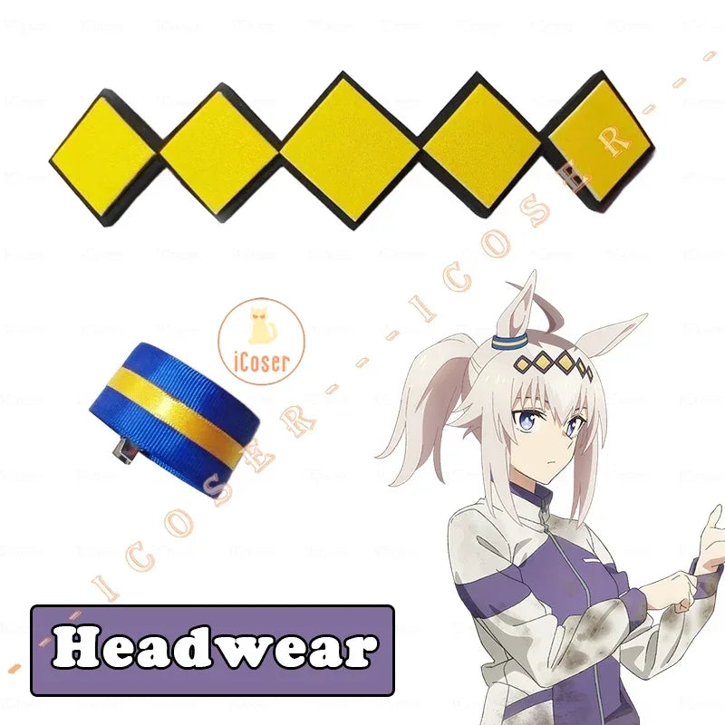 Anime Uma Musume Cinderella Gray Oguri Cap Cosplay Costume Wig Sportswear Headwear Tail Halloween Party for Women Girls Carnival