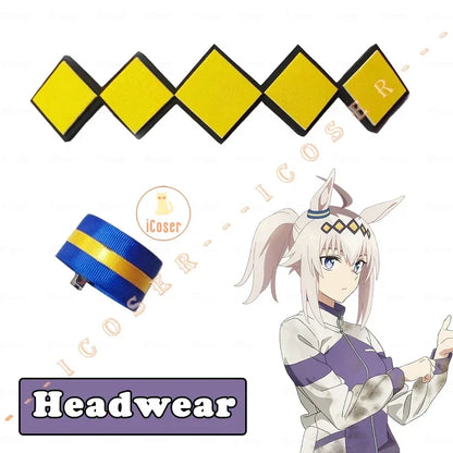 Anime Uma Musume Cinderella Gray Oguri Cap Cosplay Costume Wig Sportswear Headwear Tail Halloween Party for Women Girls Carnival