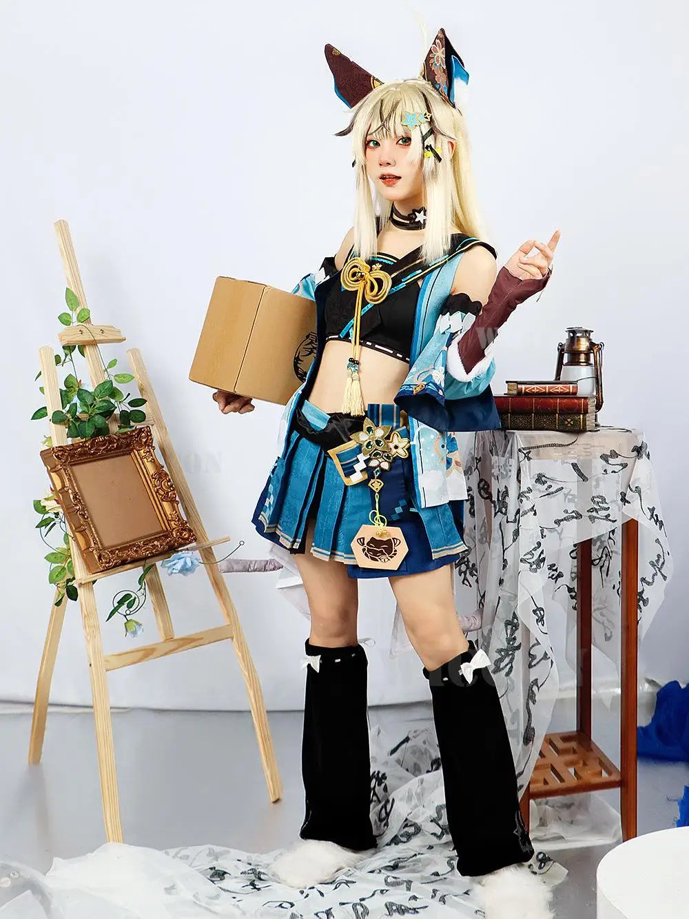 Genshin Impact Kirara Cosplay Costume Set Polyester
