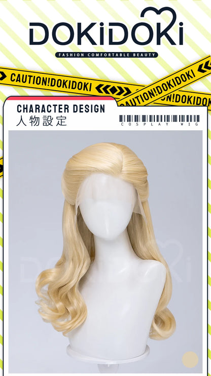 Glinda Elphaba Cosplay Wig Anime Wicked DokiDoki Front Lace Wig Golden Long 60cm Hair Glinda Cosplay Elphaba Hat Free Cap