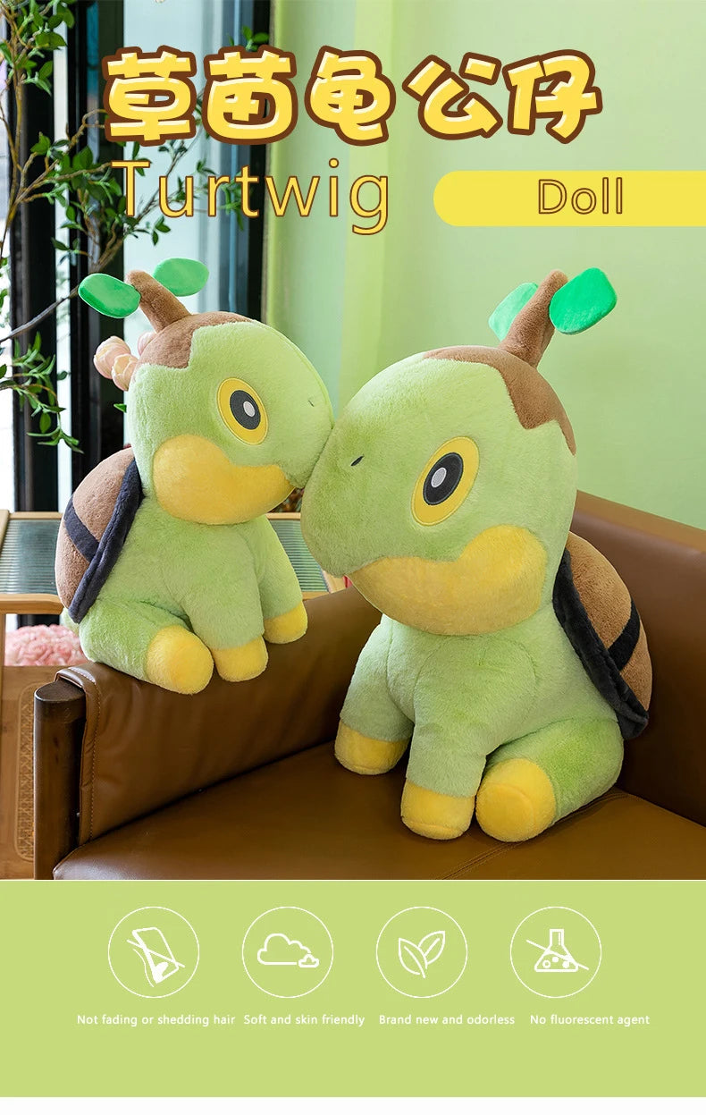 35/80cm Large Turtwig  Pokemon Plush Toys Anime Doll Cute Pillow Cartoon Giant Pokémon Plushie Stuffed Gift for Kids Christmas