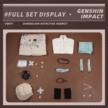 IN STOCK Venti Doujin Cosplay Game Genshin Impact DokiDoki-SR Venti Cute Cosplay Costume Detective Venti Genshin Impact Costume