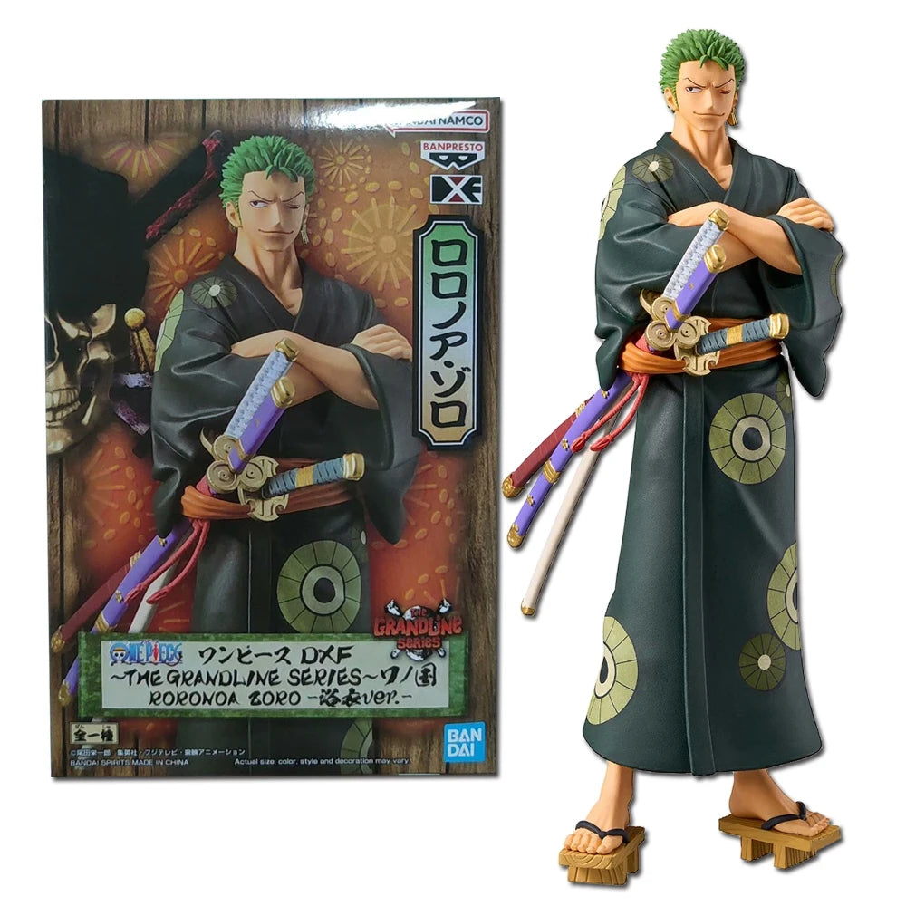 Anime One Piece DXF Figure Wanno Country 17cm Roronoa Zoro Model Toy Decoration Collection Children Birthday Gift