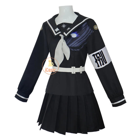 The Hundred Line Kako Tsukumo Cosplay Costume Wig Battle Uniform Skirt Hairband Last Defense Academy Halloween Party for Women