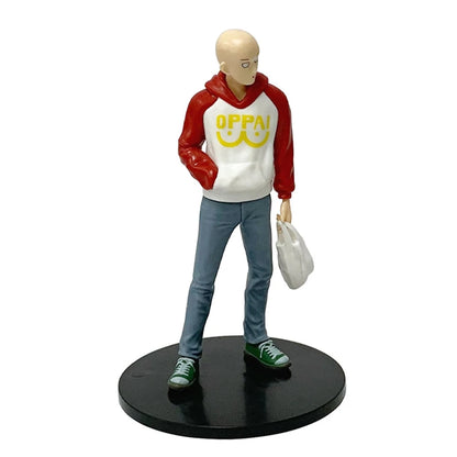16cm One Punch Man Anime Figure Hoodie Saitama Action Figure Devil Transforms Man Genos Figurine PVC Collection Model Doll Toys