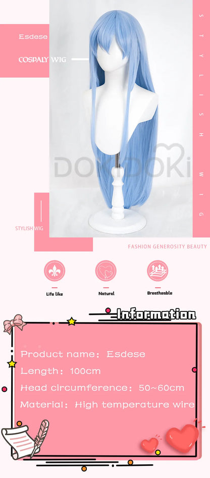 IN STOCK Esdeath Wig Anime Akame ga KILL! Cosplay DokiDoki Esdeath Women Blue Long Hair Heat Resistant Synthetic  Akame ga KILL!