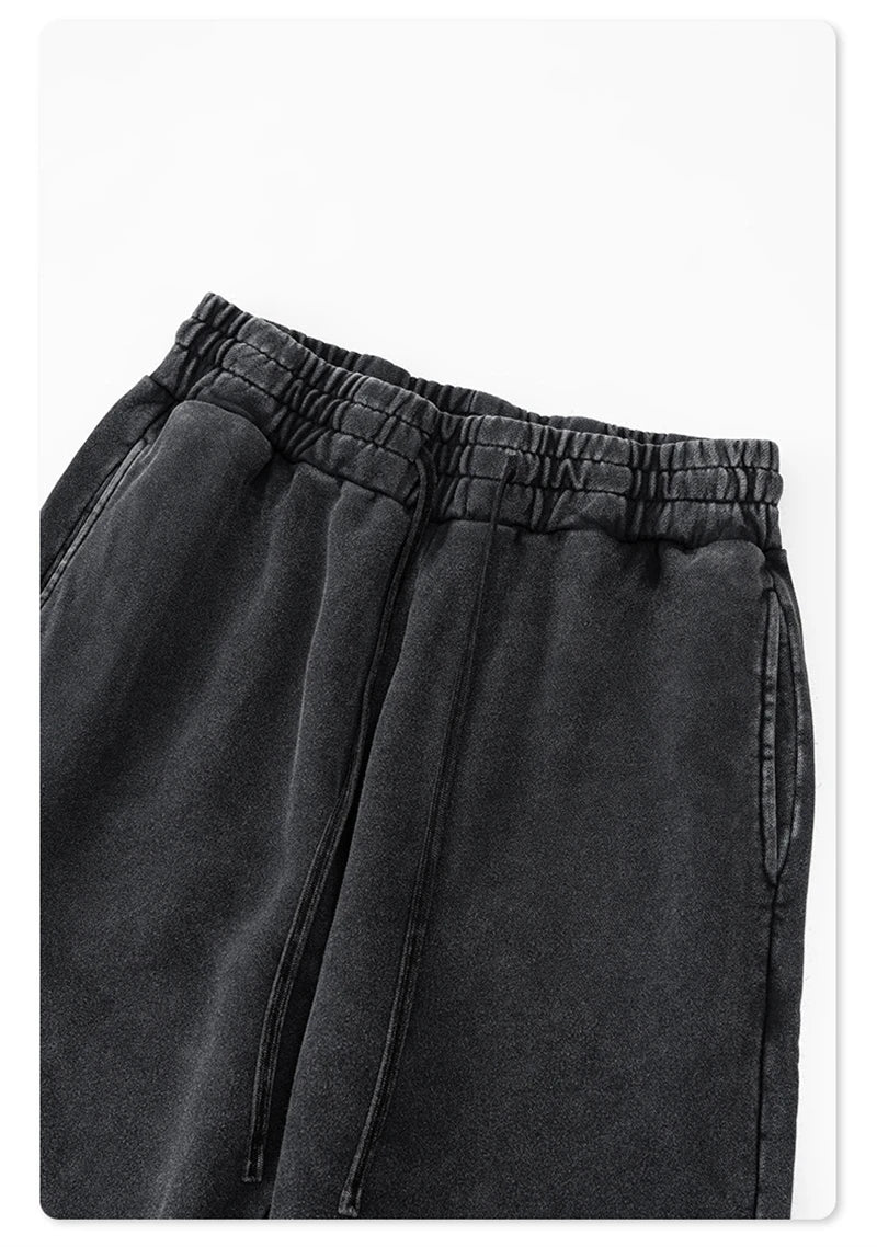 ZODF New Autumn Winter Men Washed 400gsm Sweatpant Unisex Loose Heavyweigh Cotton Sport Joggers Pants Streetwears HY0893