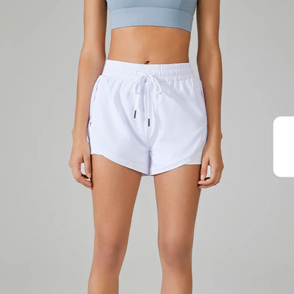 The Codex Women’s Neon Spandex Yoga Shorts Elastic Running Workout Leggings Gym Fitness Sportwear - White / XL