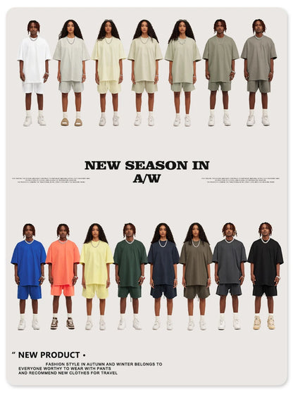 ZODF New 2025 Heavy Weight 305gsm Solid Cotton T Shirts For Men Unisex Summer Oversized Noshrink Basic T-Shirt Brand Tops HY0475