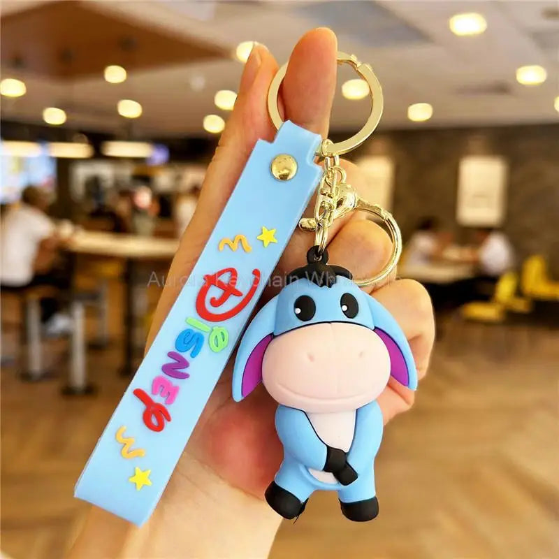Wholesale Anime Disney Keychain Mickey Mouse Minnie Lilo & Stitch Cartoon Keyring Kawaii Key Chain Car Pendant Kids Toys Gift