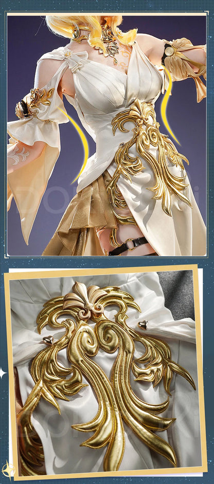IN STOCK Aglaea Cosplay Costume Game Honkai: Star Rail DokiDoki-SR HSR Women Golden Gorgeous Dress Aglaea Halloween Wig