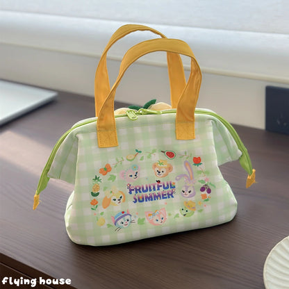 Adorable Linabell CookieAnn Thermal Lunch Bag Plush Insulated Tote Cute Handbag Bento Bag Kawaii Shopping Bag Gifts Girl