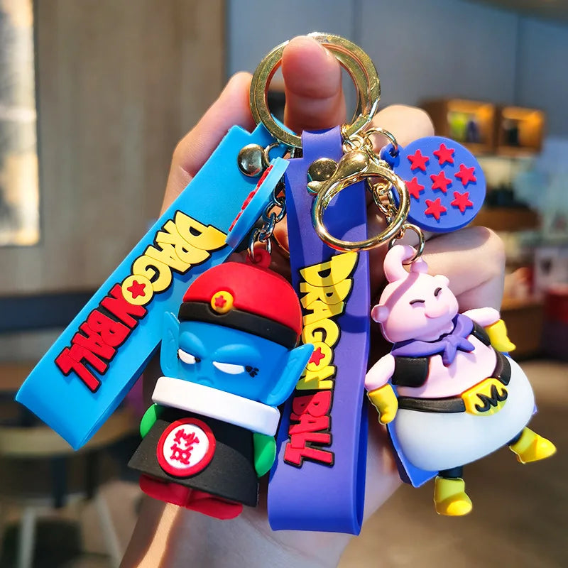 Anime Dragon Ball Keychain Z Super Saiyan Son Goku Bulma Broly Piccolo Majin Buu Series Car Pendant Children Keyring Toys Gifts