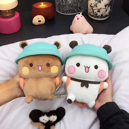 Cute Yier Bubu and Dudu Bear Panda Plushies With Backpack Cartoon Stuffed Animal Doll Appease Peluche Plush Toy Birthday Gifts